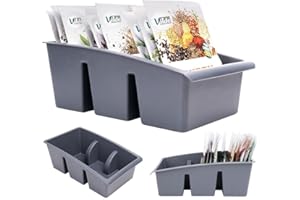 Vilde Organizer kuchenny, pudełko do przechowywania przypraw, zup z torebkami, sortownik przypraw z 3 przegródkami, szary, 25 x 15 x 9 cm, wyprodukowano w UE