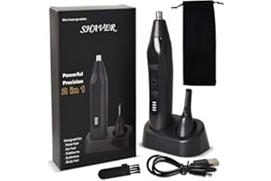 HOMIRTY 2 in 1 Nasenhaartrimmer & Augenbrauentrimmer – Wiederaufladbarer Professioneller Nasenhaarschneider, Ohrhaarschneider & Barttrimmer für Männer und Frauen – USB-C Ladung, Reisefreundlich