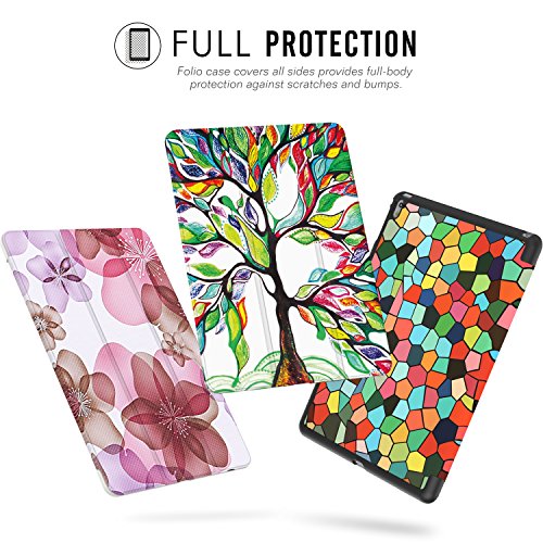 MoKo Hülle für iPad Pro 9.7 – Ultra Lightweight Slim PU Leder Tasche Schutzhülle Schale Smart Shell Case mit Auto Schlaf / Wach Funktion und Standfunktion für Apple iPad Pro 9.7 Zoll Tablet, Glück Baum - 6