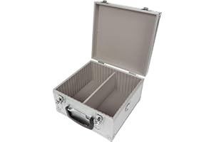 Perel Pudełko na płyty CD, 40 płyt CD, zamek na klucz, 2 klucze, aluminium, 280 x 268 x 160 mm