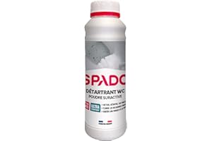 SPADO - Détartrant WC en Poudre - Nettoie, Détartre & Fait Briller - Mousse Active Anti-Calcaire - Fabrication Française - Flacon 750 g