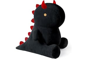 Shownicer Dinosaure Peluche Oreiller Kawaii - Jouet Animal Poupée Coussin Cadeau pour Enfants Filles 3+ Ans (Noir, 25cm)