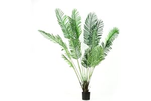 Valyria Home - Planta Artificial Palmera Areca - Tamaño 180 cm - Planta de Plástico Interior y Exterior - Protección Solar UV - Árbol Artificial Realista y Tropical - Decoración del Hogar