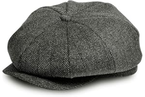 AYAMAYA Newsboy Flat Caps Men, Shelby Baker Boy Hats for Men Grey Tweed Vintage Adjustable Peaky 8 Piece Mens Gatsby Beret Hat
