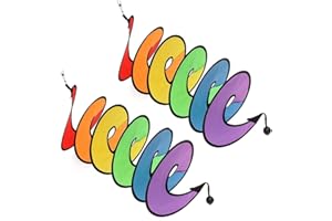 Babioms 2pcs Rainbow Wind Spinner Windmill, Colorful Spiral Wind Spinner Garden Home Yard Party Tent Camp Decorations Outdoor