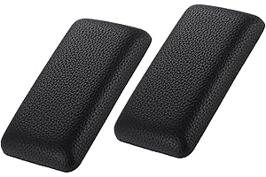 Tongdejing Car Knee Pads, 2pcs Car Knee Pad Memory Foam Center Console Interior Accessories Removable Auto Center Console Knee Cushion(Black Leather)