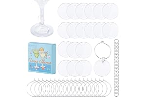 SUNNYCLUE 1 låda 70 st vinberlocker bulk vinglasmarkörer akryl runda vinidentifierare glas etiketter identifierare berlocker