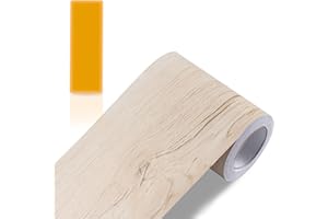 ZTVOWTO Color de grano de madera Adhesivo autoadhesivo para pared con borde de papel pintado impermeable Cenefa adhesiva con diseño para decoración del hogar, （10） cm x （10） m, (Arce blanco)