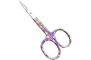 Asm Instruments Professional Nail Scissors Curved Manicure Cuticle Scissors Clippers - Cuticle Trimmer Grooming for Eyebrow, Beard, Nose Hair Trimming -Beauty Small Scissor Men and Women (Daisy Green)