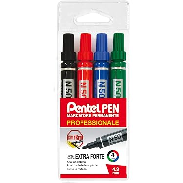 6 Pennarelli Indelebili Neri – Punte 1,0 Mm E 0,5 Mm, Inchiostro Ad Asciugatura Rapida Per Vetro, Plastica, Legno, Metallo