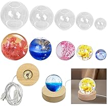 Bases De Présentation LED En Bois - Lot De 2 (ronde Et Carrée), éclairage USB Couleur, Pour Bijoux, Boules Cristal
