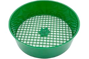 MONOJLY Grünes rundes Gartensieb, Kunststoff, Rätselstein, Sandsämling, Maschensieb, Gartengeräte für Kompost, Erde, Steinnetzwerkzeug