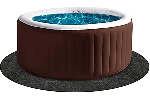 PEUTIER Tapis de Protection de Piscine Rond de 400 cm, Tapis de Sol de Bain à Remous Antidérapant Absorbant l'eau pour Tapis de Protection de Piscine de Spa Intérieur Extérieur