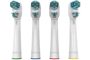 KONGKAY 4 Brossette de Rechange Compatible avec Oralb Dual Clean, Brosse à Dents Electriques Compatible pour Oralb Vitality Pro Smart Advance Power