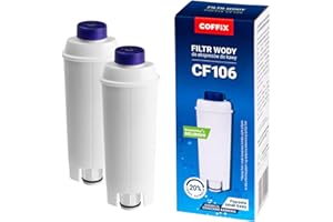 2x COFFIX Filtr wody do ekspresów do kawy DeLonghi - Kompatybilny z modelami m.in. Dinamica, Magnifica S, PimaDonna, Autentica, Capuccino Smart, Evo - Wkład filtrujący chroniący przed kamieniem