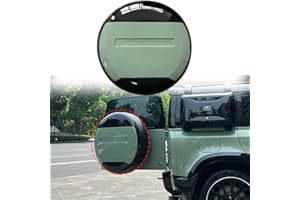 FTAPACCE Ersatzreifenabdeckung Portecor passend für Land Rover Defender 90 110 130 2-Türer 4-Türer 2020–2024 ABS-Kunststoff (Grasmere Schwarz mit schwarzen Buchstaben)