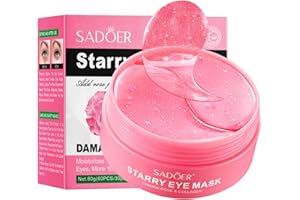 Luthando 60 sztuk naklejek do oczu z kolagenem różanym, nawilżające maseczki pod oczy, przeciwko sińcom, workom pod oczami, zmarszczkom, obrzękom i opuchliźnie, maska kolagenowa przeciw starzeniu się