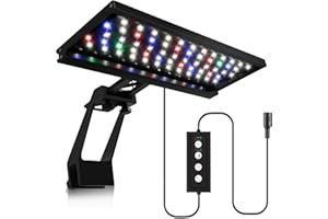 ‎NIKEEYEN 14W Clip-on Aquarium LED Beleuchtung, 24/7 Modus Aquarium Lampe mit Timer, Dimmbare Wasserdicht Aquarium Licht für Wasserpflanzen und Fische