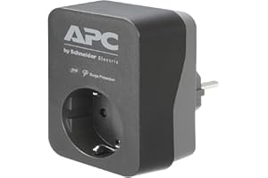 ‎SCHNEIDER ELECTRIC APC-Surge Protector - PME1WB-GR -Steckdosenadapter mit Überspannungsschutz (1 Ausgangssteckdose, nur Steckdosen) Farbe: schwarz