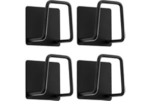 Damita Soporte para Estropajos - Gancho para Estropajos de Acero Inoxidable 304, Autoadhesivo - Accesorios para el Fregadero - Gancho Adhesivo, Organización en la Cocina (Pack de 4, Negro)