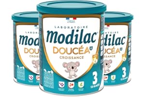 Modilac - Lait Infantile en Poudre Doucéa Croissance+ - Lait Écrémé 100% Français - Riche en Fer, Zinc, Acides Gras Essentiels - Fabriqué en France Sans Huile de Palme - 12 à 36 Mois - Lot de 3x800g