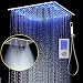 Produktbild ONLT Duschsystem,3 Led Funktion Dusche mit konstanter temperatur,495x495 mm,Spa spray, Regen, 304 Edelstahl, intelligente digitale Touch Display,Handbrause