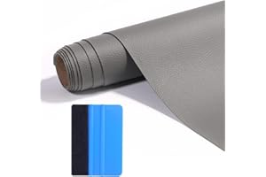 QEEROYO Parches de Cuero Adhesivos, 30x137cm, Polipiel Adhesiva para Tapizar, Parche de Reparación Autoadhesivo, para Tapizar para Sofá, PU, Asientos de Automóviles, Muebles, Cabecera, Gris