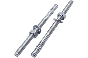 SKIR'CO (10 pièces) Ancrages à cales zingués M10 x 160 mm, Chevilles métalliques, Boulon d'ancrage, Ancrages de maçonnerie, Ancre à béton