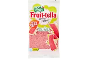 Fruittella Onde Frizz, Caramelle Gommose, Gusto Fragola Frizzante, con Succo di Frutta, Vegan, Confenzione da 1 Busta da 145g, Ideale per Feste e Compleanni Bambini