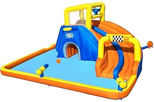 Bestway H2OGO Super Speedy Water Park | Outdoor Water Park with Tunnel, Built-In Slide, Water Gun and Climbing Wall for Kids and Adults