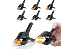 EMART 6 Pack Klemmzwingen 4,5 Zoll/11,4cm Federzwinge Set Klammern Groß, Hintergrund Klammer Verstellbar Leimzwingen Greenscreen Klemmkraft für Fotostudios, Hintergründe
