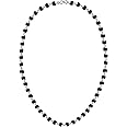 Njels 925 Silver Karungali Malai Plain Cap Dual Silver Wire Ebony Wood Mala BIS Hallmark Stamped (6-7 MM Beads, 24 Inches)For Unisex Adult