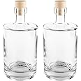 Bottiglie Decorative In Vetro Con Tappo In Sughero | 2 Pezzi Rotondi 50 Ml, Per Fai Da Te E Terrari - 3