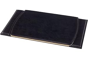 MARUSE Sottomano da Scrivania - 100% Pelle Pieno Fiore - Fatto a Mano in Italia da Esperti Artigiani - Elegante, Morbido e Resistente - Copri Scrivania, Protegge dai Graffi - Nero
