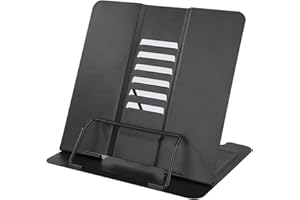 MAOXINTEK Supporti per Libri da Cucina Metal Book Stand Lettura Porta Libri con 6 Altezze Regolabile per Ricettario iPad Document Musicale Leggio