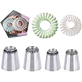 KBstore - Set di 4 Grandi beccucci per Biscotti, in Acciaio Inox, Strumenti Ideali per Decorazioni Fai da Te per Cupcake, Pas