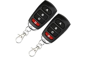 CKDSA Mando a distancia universal puerta 433 MHz juego de 2 clonación rápida 4 botones para coches, puertas de garaje persianas barreras alcance 10 m llave copiadora inalámbrica código fijo antipresión