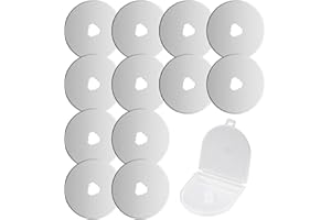 ACONDE 12 Pezzi Rotary Cutter Lame Ricambio, 28mm Lame Rotonde, per Quilting, Carta, Tessuto, Scrapbooking, Cucito, Taglio del Tessuto