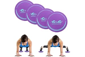 iQinQi Exercise Glider Discs, Exercise Core Sliders for Working Out, Dual Sided Sliding Discs Use on Hardwood Floors, Workout Discs Abdominal & Total Body Gym Exercise Equipment for Home, Travel