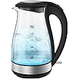 Vanward Glass Hot Water Kettle Electric for Tea and Coffee 1.7 Liter Fast Boiling Electric Kettle Cordless Water Boiler with Auto Shutoff & Boil Dry Protection, KEG8056-GS, White