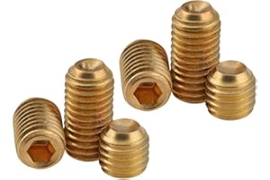 BOZONLI Śruby Dociskowe z Gniazdem Sześciokątnym ze Mosiądz, Puchar Punkt Śruby bez łba, Wkręty bez łba, M2×3mm,30 pcs
