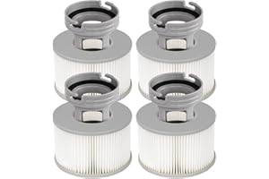YanBan 4 Set Hot Tub Filters+ Screw-in Base Adaptor for MSpa Inflatable Pools, Enhanced Version Filter Cartridge Pump Fit for MSPA all Current Hot Tubs