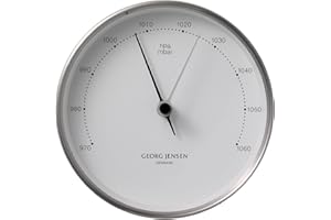 Georg Jensen Henning Koppel Barometer, Steel/White Diameter 10 cm