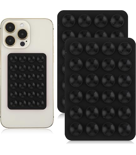 Octo Cup Buddy Supporto Per Cellulare In Silicone A Ventosa - Doppia Faccia Per Presa Forte - Confezione Da 2, Nero