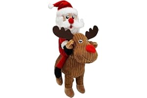 Nobby Xmas 65608 - Peluche Babbo Natale su alce, 38 cm