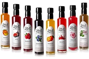 GLOSA MARINA Mallorca 8er Geschenke Kollektion *MANGO, FEIGE, HIMBEERE, HEIDELBEERE, ORANGE, PICANTE, HIBISKUS, KAPERN* - Balsamico Gourmet Essig Creme (8 x 250ml)
