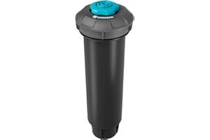 Gardena system tryskaczowy, wpuszczana deszczownica SD80: System nawadniania Pop Up do małych powierzchni trawników do 80 m², zasięg 3-5 m, z dyszą rozp., gwint wewn. 1/2 cala (8243-20)