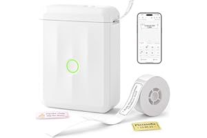 ‎NIIMBOT NIIMBOT Etikettendrucker D110 Upgrade, Mini Bluetooth Etikettiergerät Beschriftungsgerät Selbstklebend, Tragbares Sticker drucker Label Printer mit iOS Android, Geeignet für Zuhause Schule Büro, Weiß