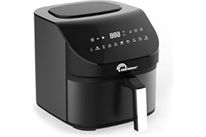 LITTLE BALANCE 8704 Crousty Light XL, Frytkownica bezolejowa, Air Fryer, 10 predefiniowanych programów, 7 litrów dla 6 osób, 1600 W, czarna