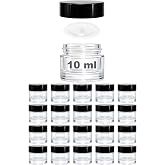 Afracam Mini Şeffaf Cam Kavanoz, 10 ml Hacimli, Sızdırmaz Kapaklı, Krem ve Kozmetik Saklama Kutusu, Lip Balm 20 Adet